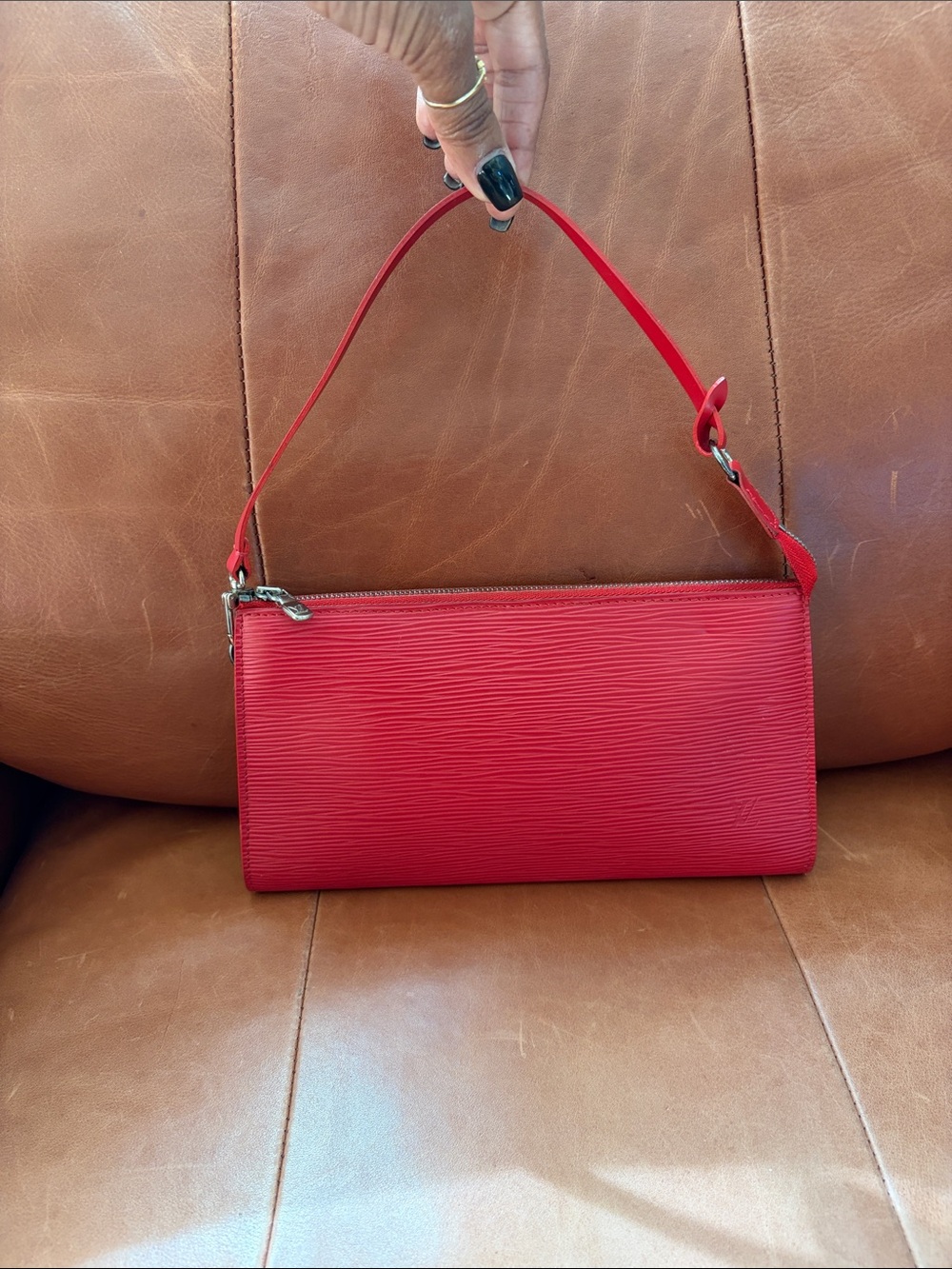 Beautiful Red Louis Vuitton Epi Leather Pochette